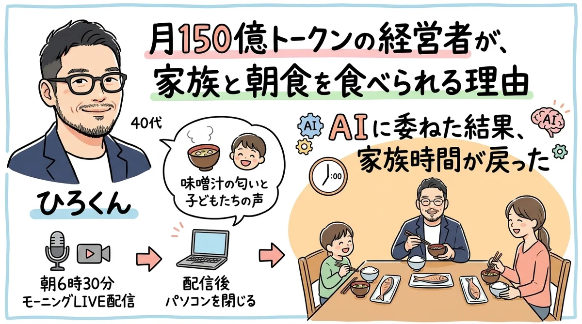 月150億トークンの経営者が、家族と朝食を食べられる理由 見出し画像