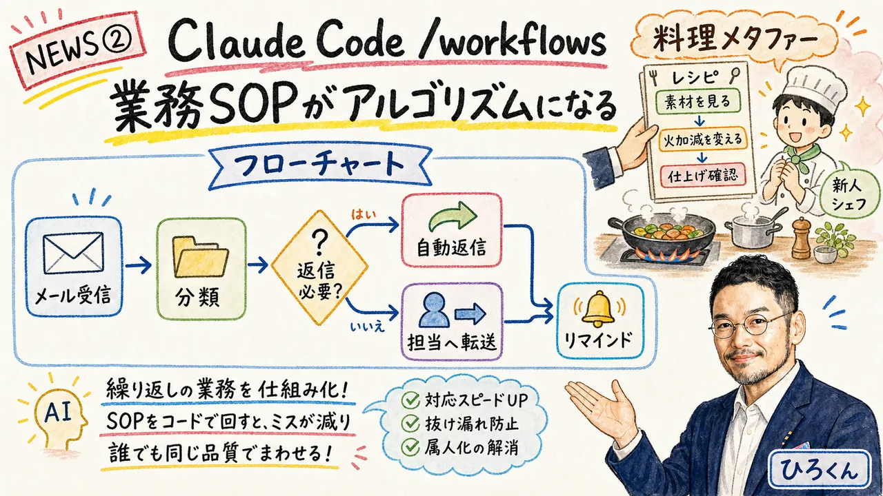 Claude Code /workflowsで業務SOPがアルゴリズム化