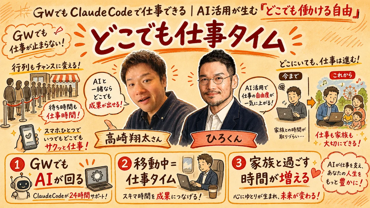 GW中でもどこでも仕事できるAI活用イメージ