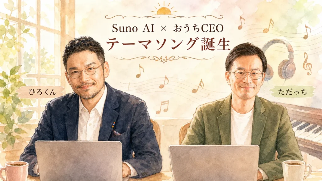 Suno AI×おうちCEOテーマソング誕生 朝LIVE｜ひろくん×ただっち（多田啓二さん）