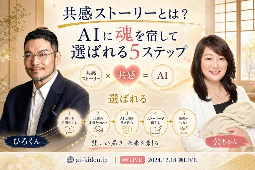 共感ストーリーとは？AIに魂を宿して選ばれる5ステップ - ひろくん×松下公子（公ちゃん）2024年12月18日朝LIVE