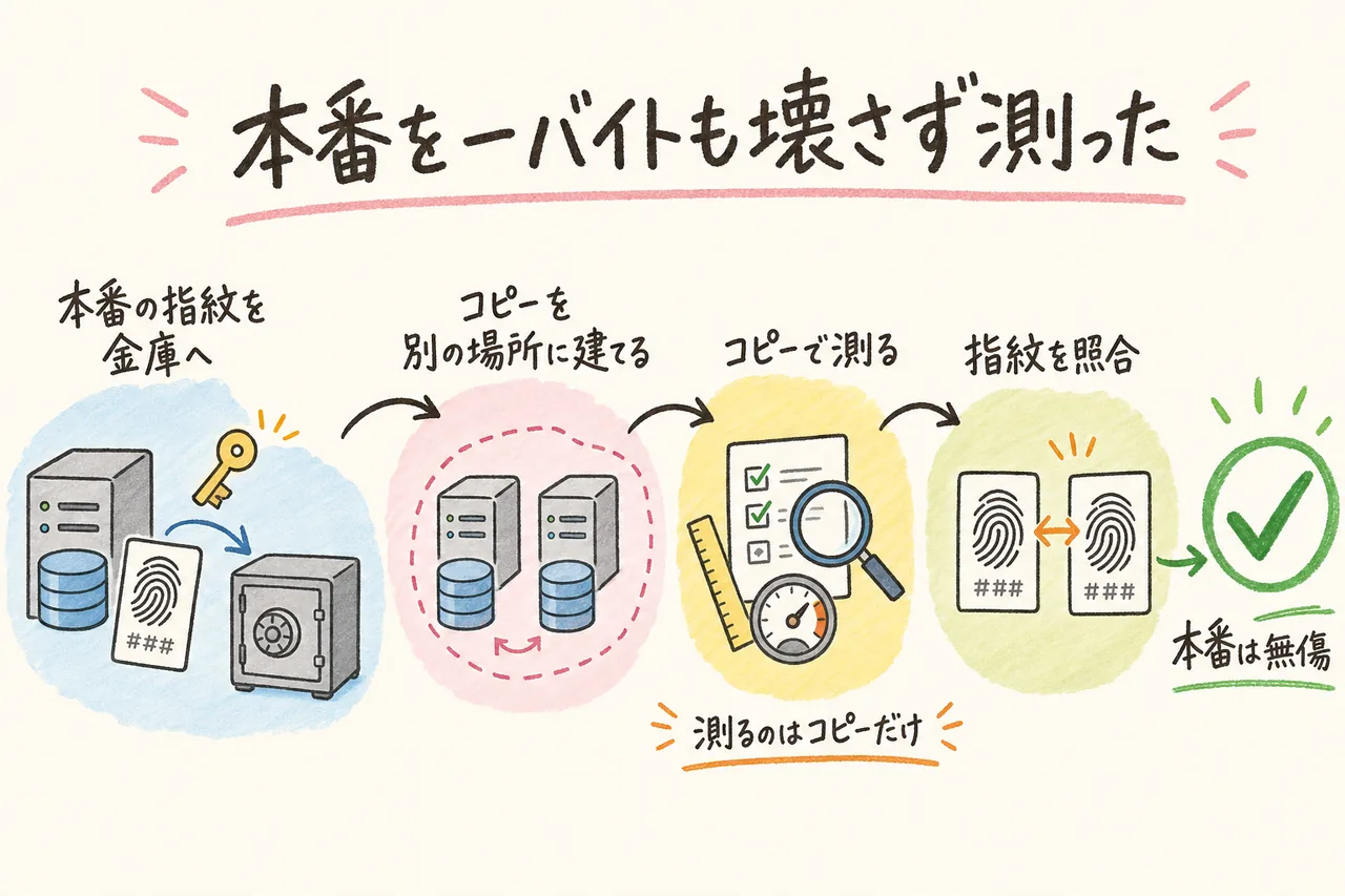 本番を壊さず測る安全検証フロー