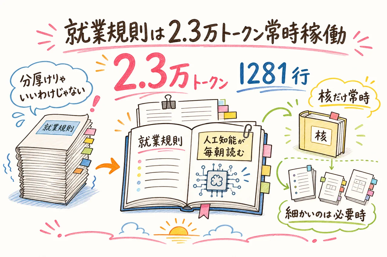 就業規則は2.3万トークン常時稼働