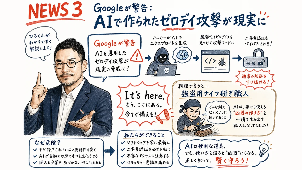 Google AIゼロデイ攻撃検知の図解