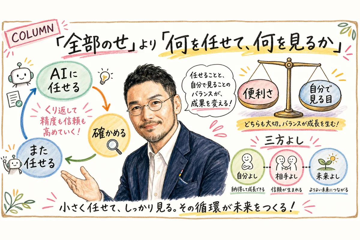 ひろくんが『AIに任せる範囲を決める』ことの大切さを語る図解