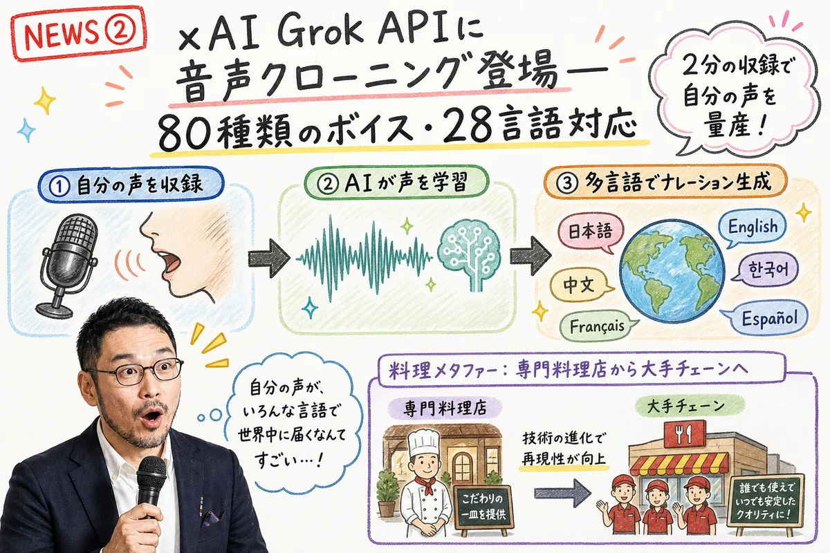 xAI Grok音声クローニングの図解