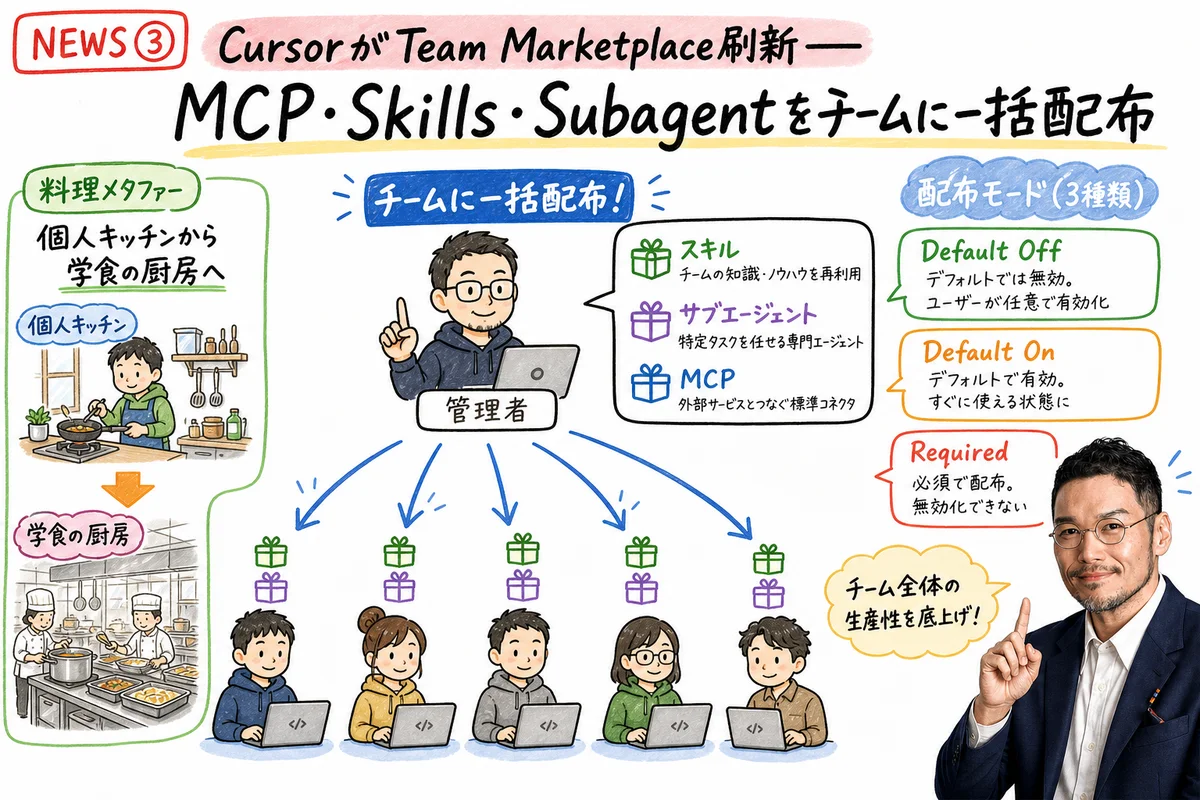 Cursor Team Marketplace刷新の図解