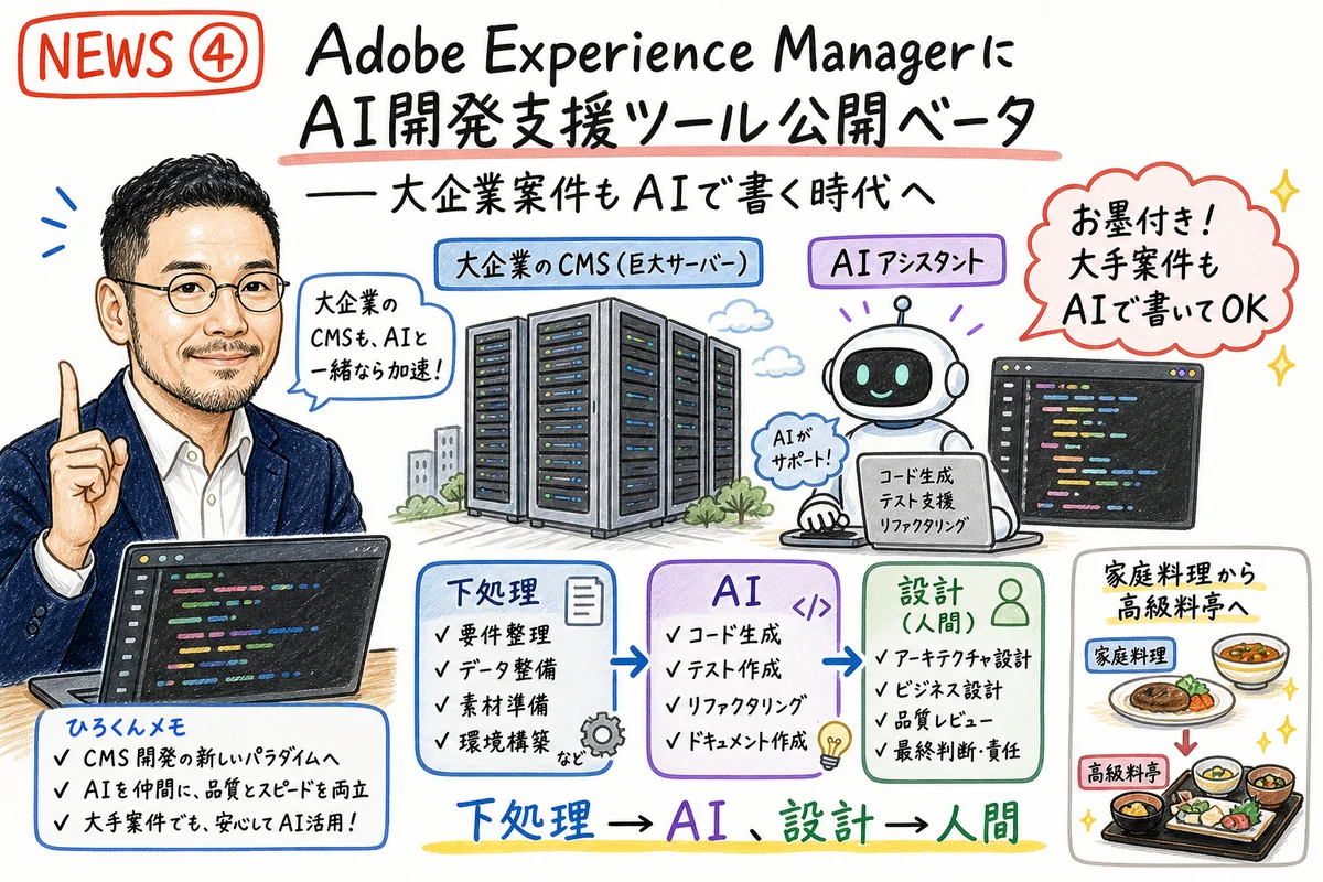 Adobe AEM AI開発支援ツールの図解
