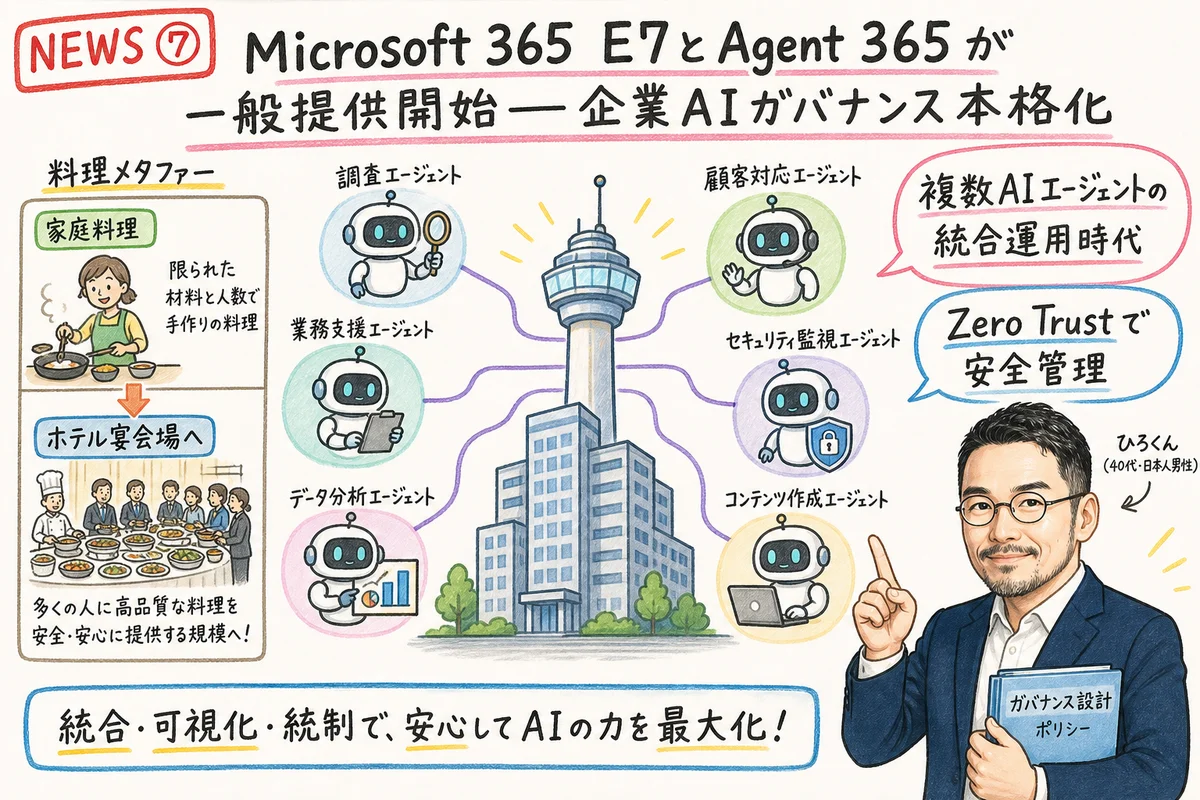 Microsoft 365 E7 / Agent 365 GAの図解
