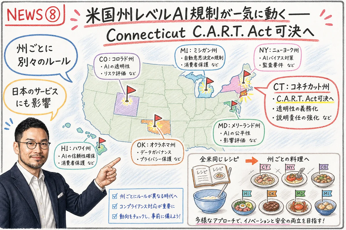米国州レベルAI規制の図解