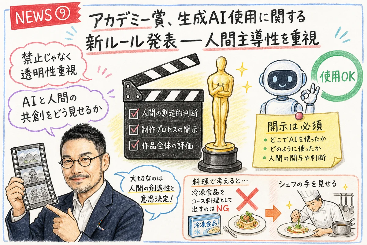 アカデミー賞 AI使用ルール改定の図解
