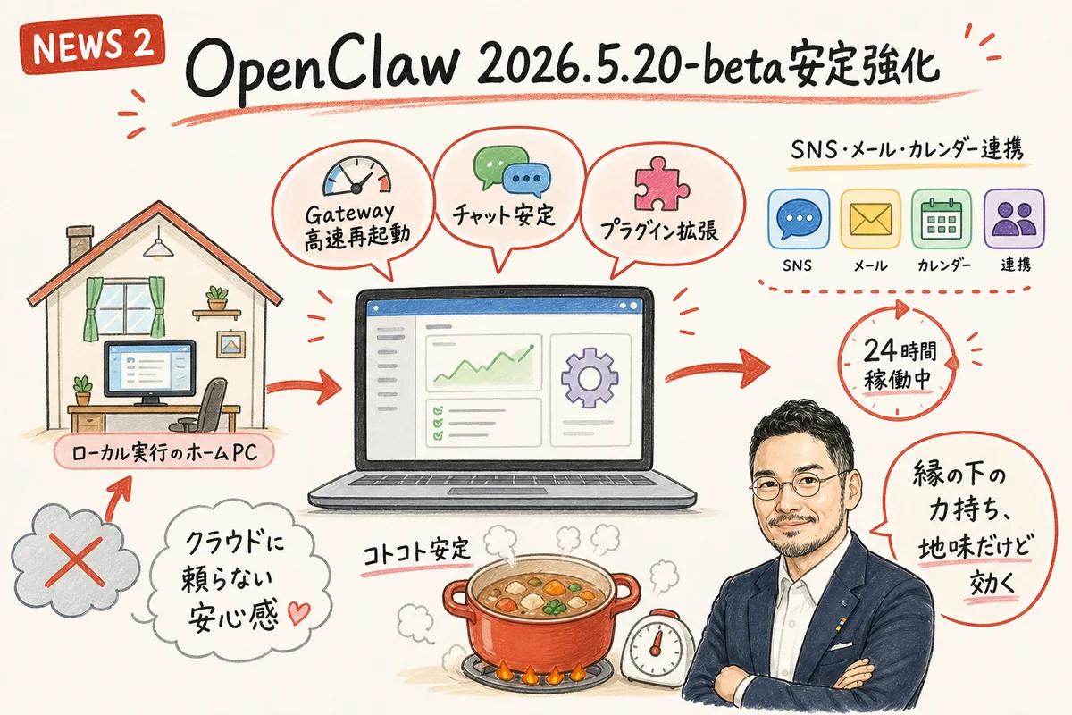 OpenClaw 5.20-betaのグラレコ