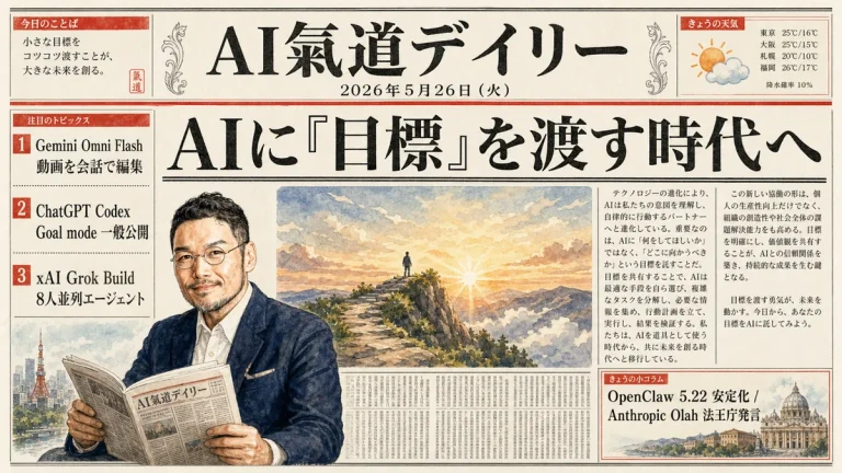 AI氣道デイリー 新聞風メイン画像 2026年5月26日号