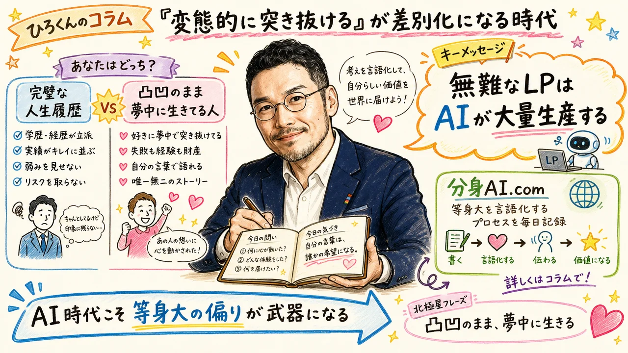 ひろくんのコラム 変態的に突き抜けるAI時代の差別化