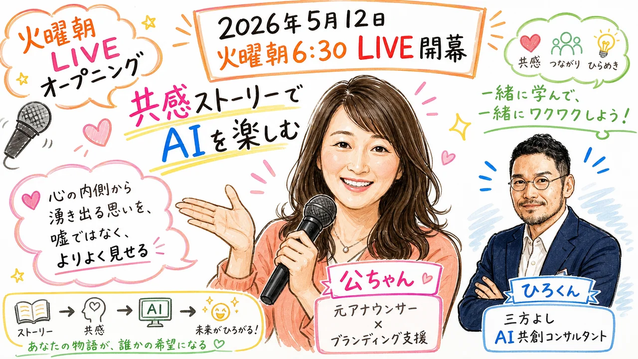 火曜朝LIVE オープニング ひろくんと公ちゃんの自己紹介シーン