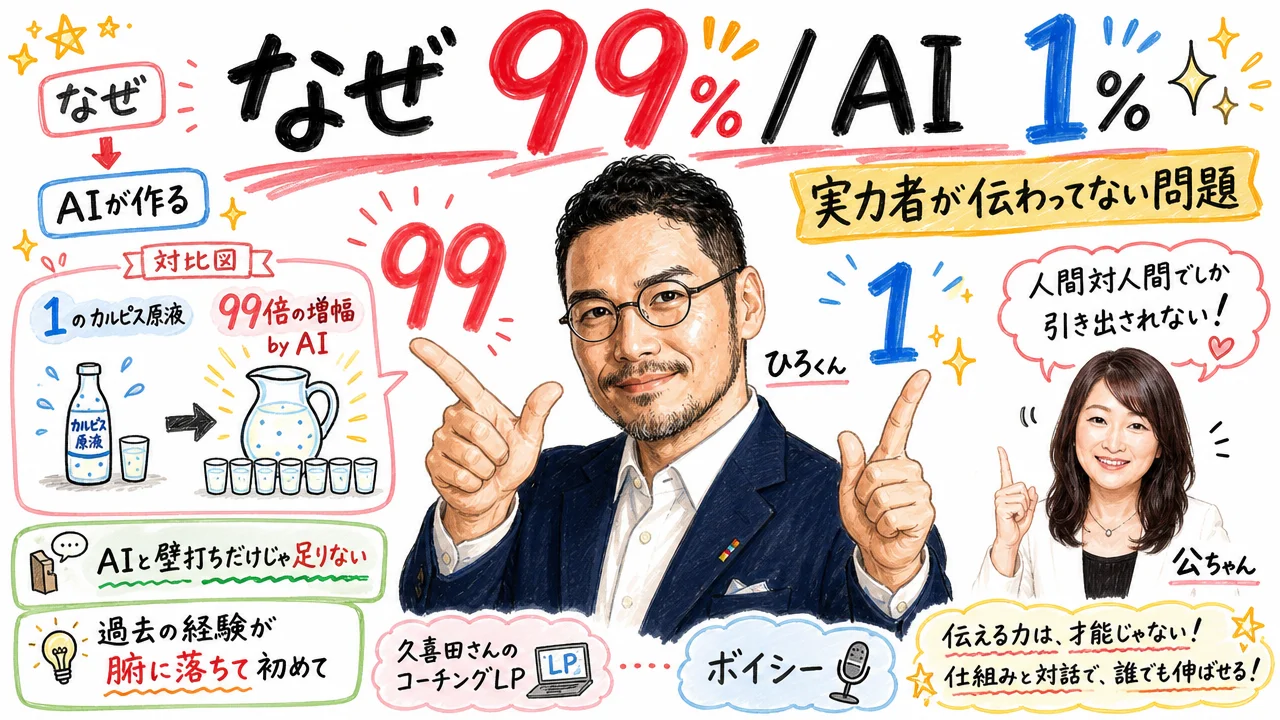 「なぜ」が99% AIは1% 実力者が伝わっていない問題を解説するシーン