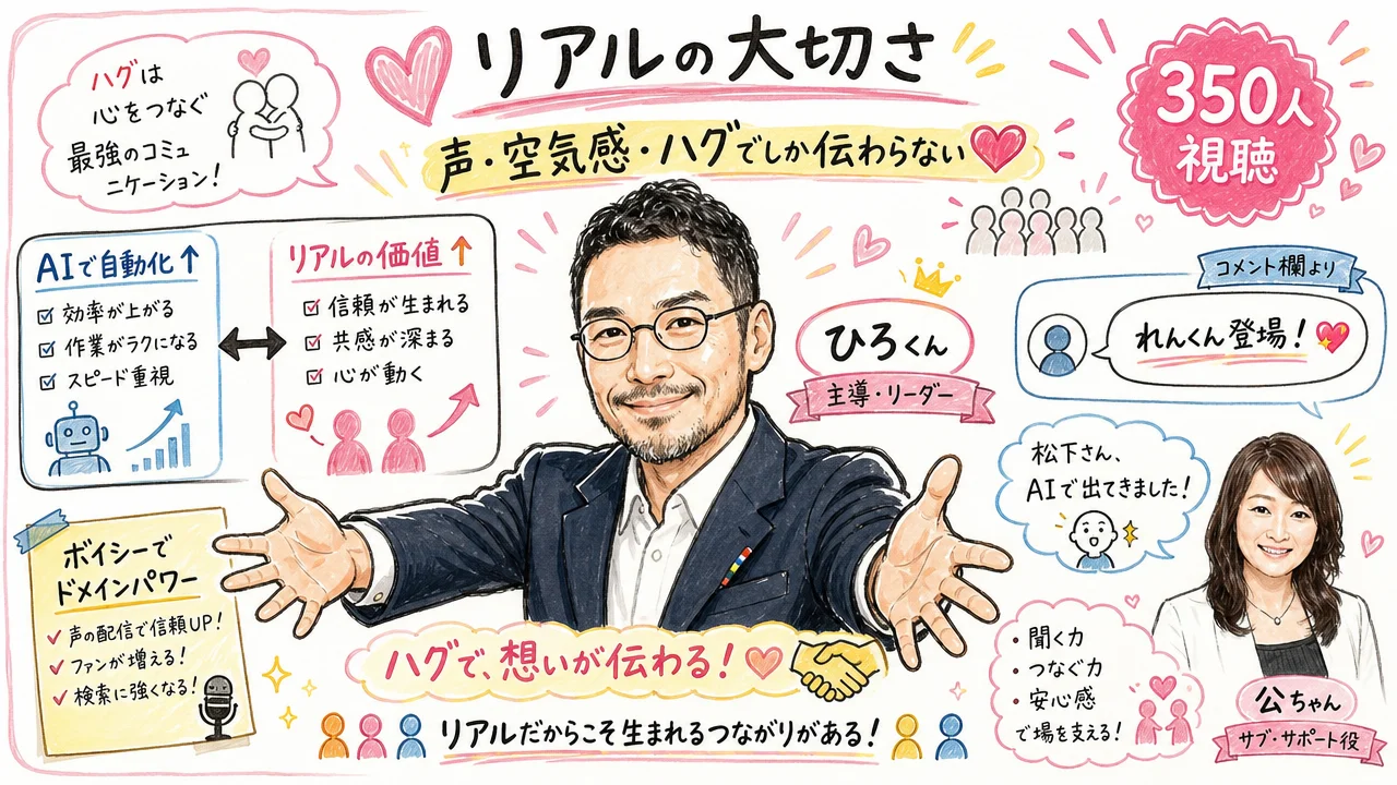 リアルで会うことの大切さ ハグ・声・空気感とれんくんサプライズ登場のシーン