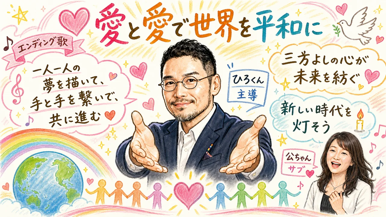 エンディング歌「愛と愛で世界を平和に」 ひろくんと公ちゃん
