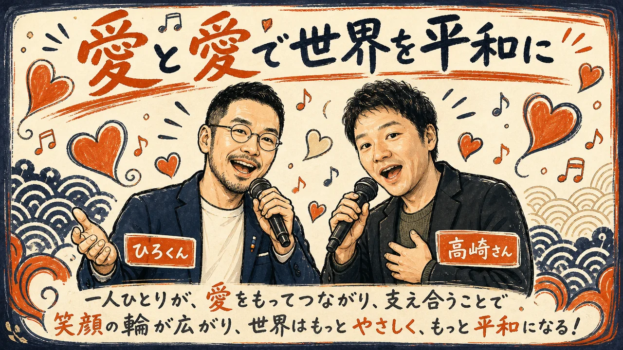 エンディング歌「愛と愛で世界を平和に」 ひろくんと高崎さん