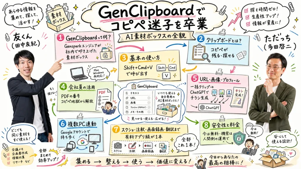 GenClipboardでコピペ迷子を卒業！AI素材ボックスの全貌（友くん×ただっち）