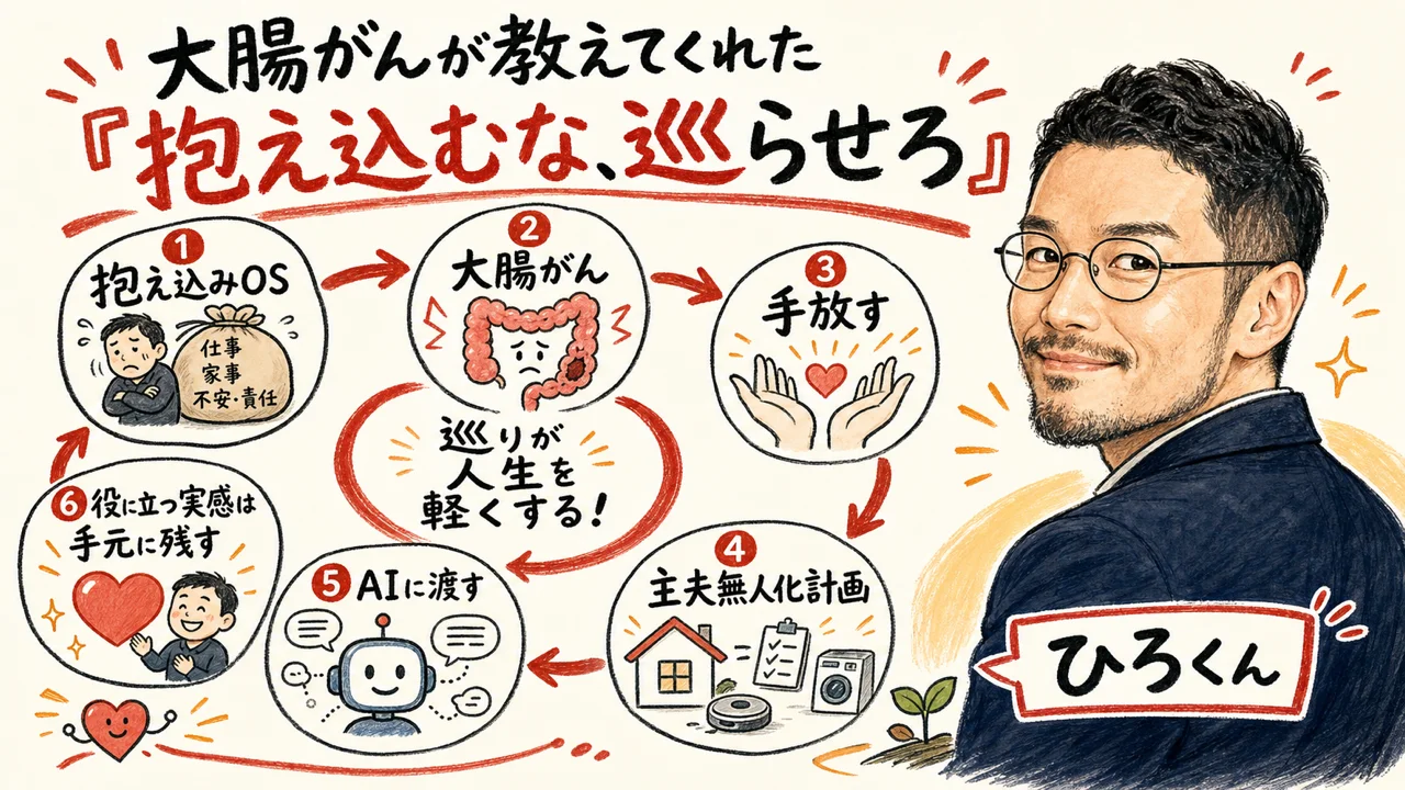 ひろくんコラム：抱え込みを手放す、大腸がんが教えてくれた巡らせる生き方