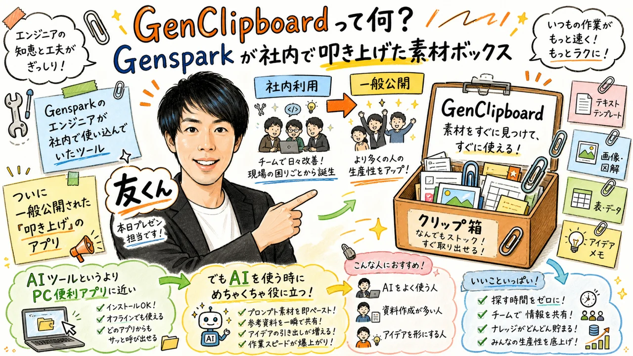 GenClipboardって何？Gensparkが社内で叩き上げた素材ボックス