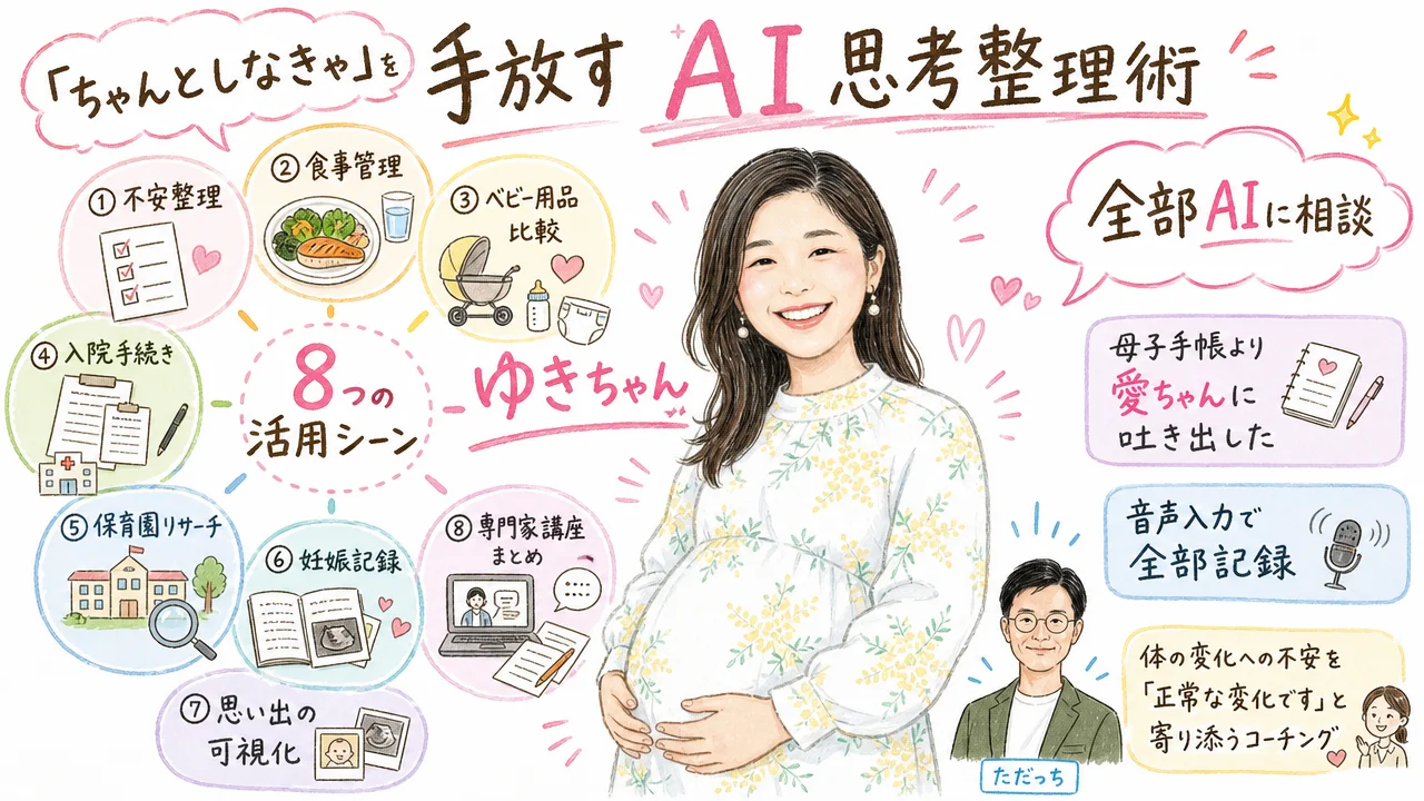 妊娠期の8つのAI活用シーン図解