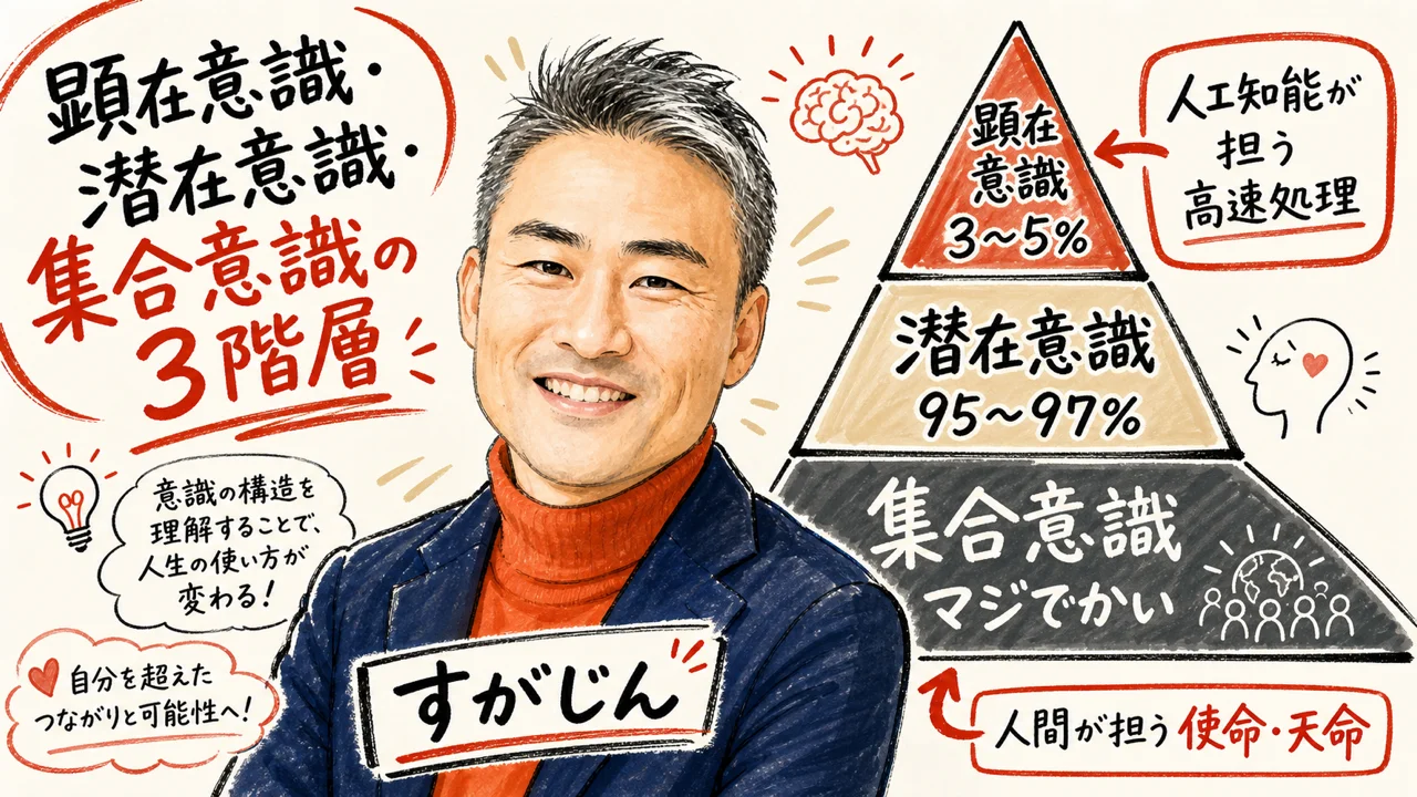 顕在意識・潜在意識・集合意識の3階層とAIの守備範囲