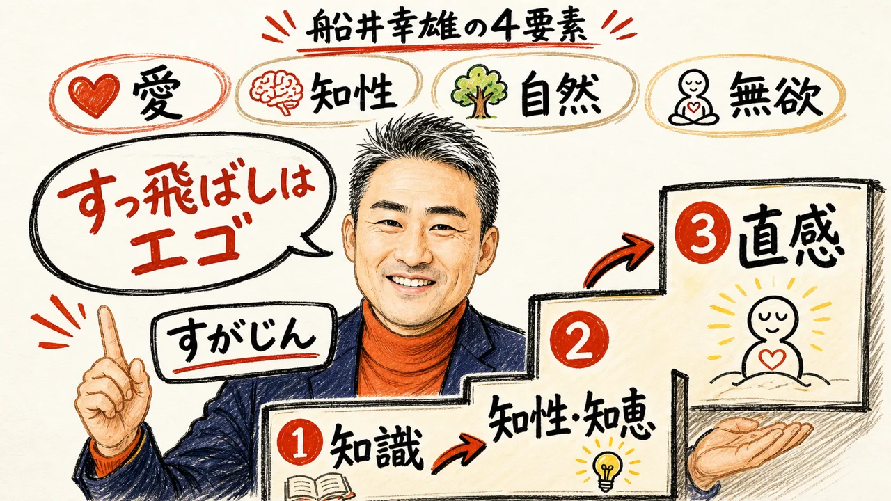 知識→知性→直感の階段と船井幸雄の4要素：愛・知性・自然・無欲