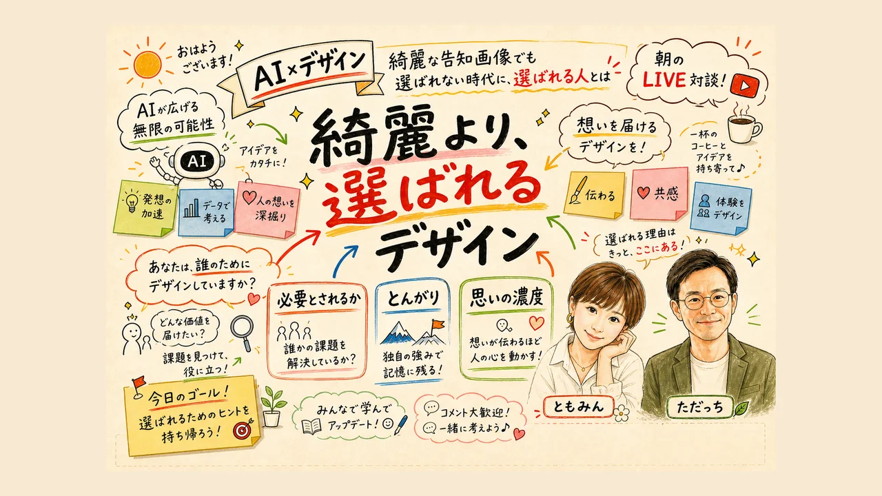 AI×デザイン プロっぽい告知画像でも 選ばれない理由とは？ GPTs研究会LIVE 5月21日（木）朝7:00〜