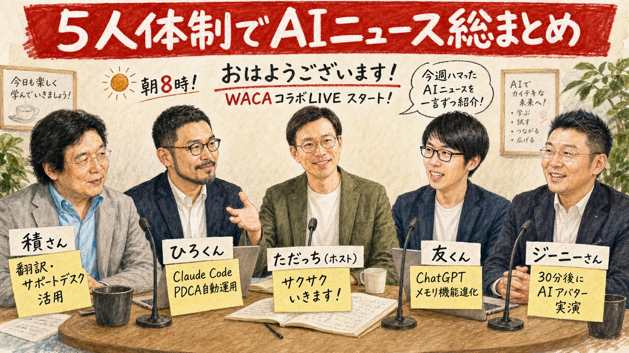 5人体制でAIニュース総まとめ|今週の見どころダイジェスト