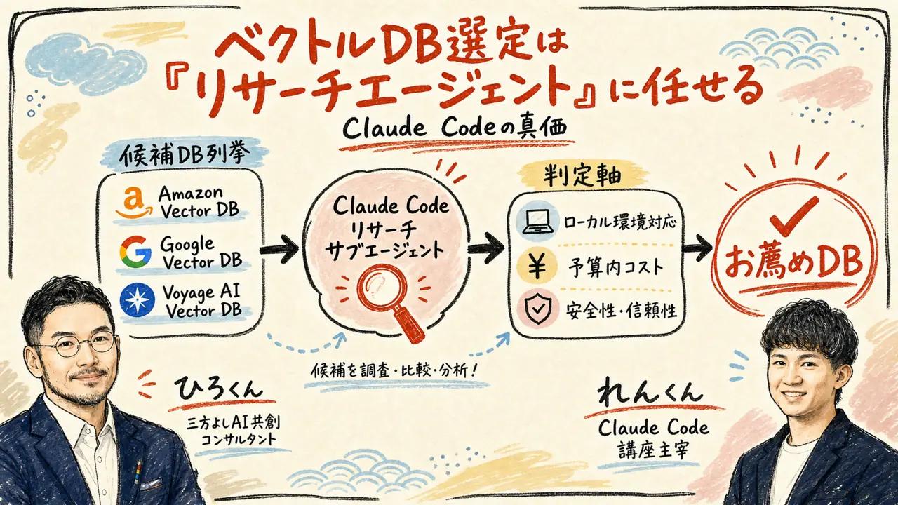 Claude Codeリサーチエージェントで最適DB発見
