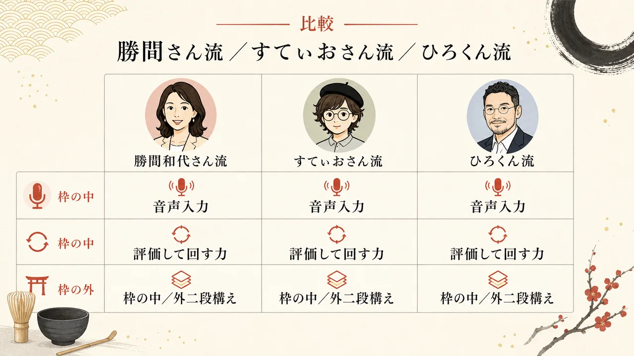 勝間さん×すてぃおさん×私の現場——二段構えのレシピ