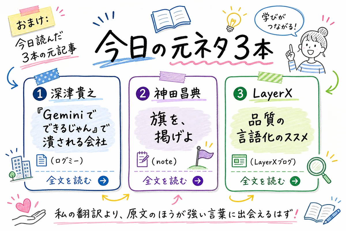 おまけ：潰される会社と、潰されない会社の違いを言語化したい人への3本