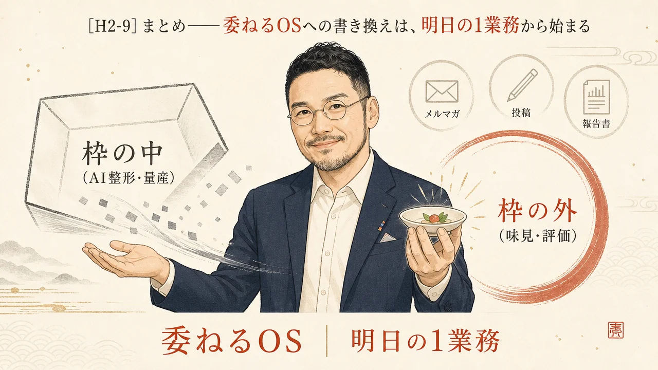 まとめ——凸凹のまま走れば、ポンコツでもAIと組めば倍動ける