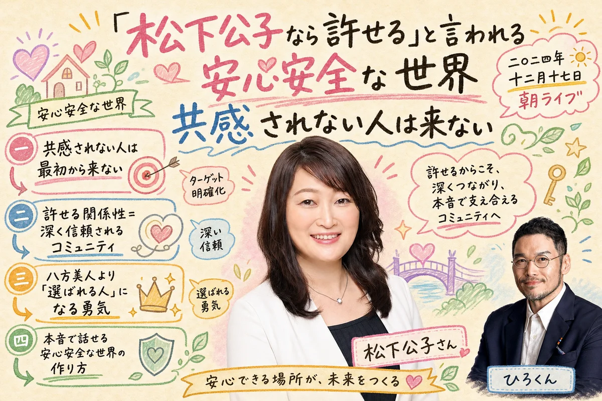 H2-06: 「松下公子なら許せる」と言われる安心安全な世界｜共感されない人は来ない