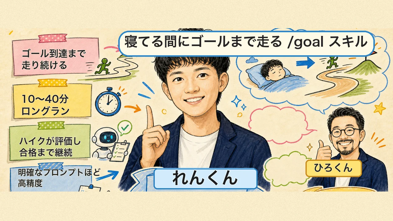 寝ている間にゴールまで走り続ける「/goal」スキル