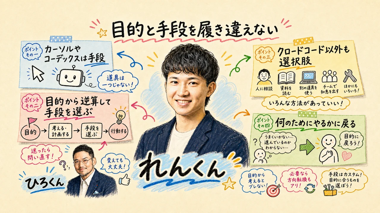 目的と手段をごっちゃにしない——「カーソル？Codex？」は手段の話