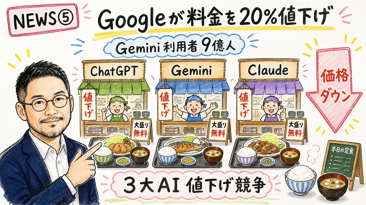 Google AI Ultra値下げとGemini躍進の図解