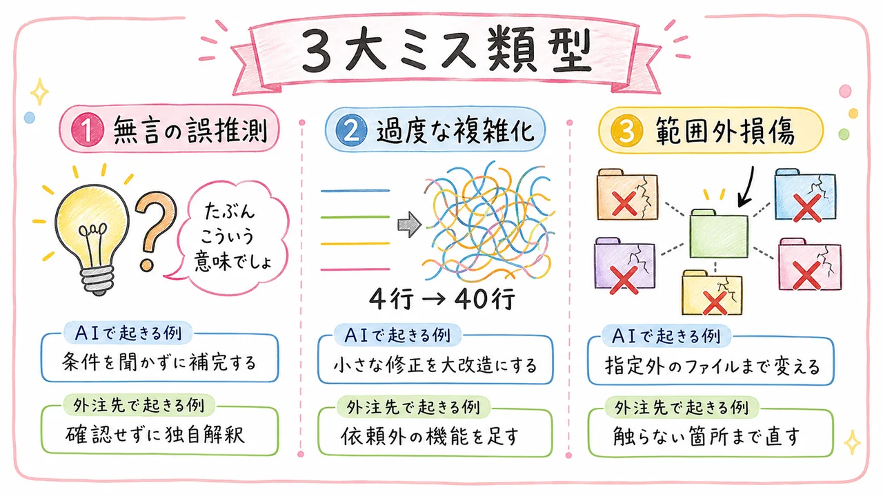 CLAUDE.md記事 H2-2: AI（と外注先）の3大ミス類型