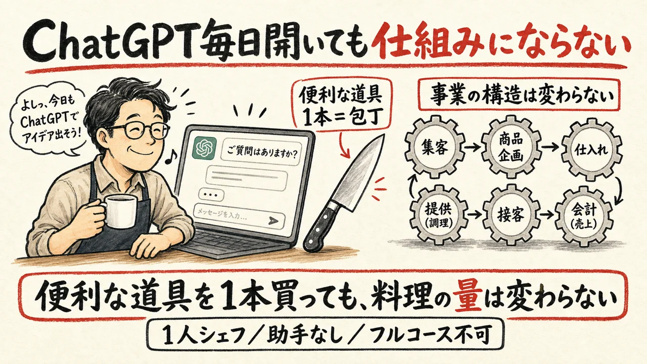 ChatGPTを毎日開いても仕組みにならない理由
