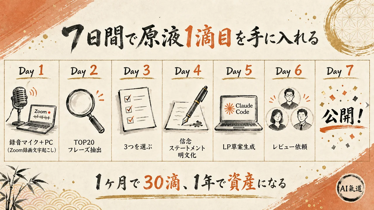 6. 今日から始められる：原液を作る7日間チャレンジ