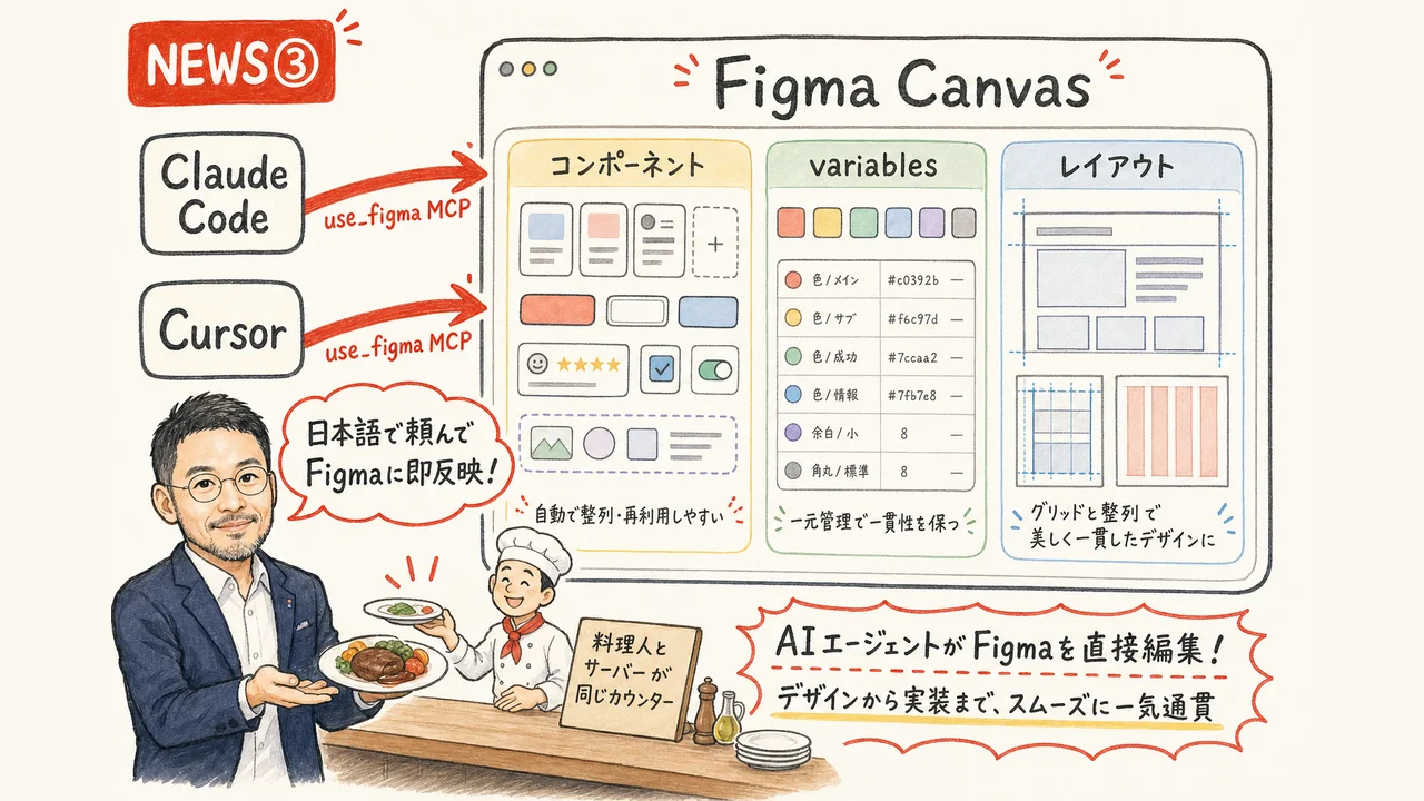 Figma Canvas open to AI agentsのグラレコ図解