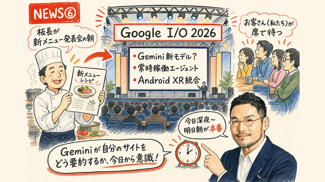 Google I/O 2026開幕のグラレコ図解