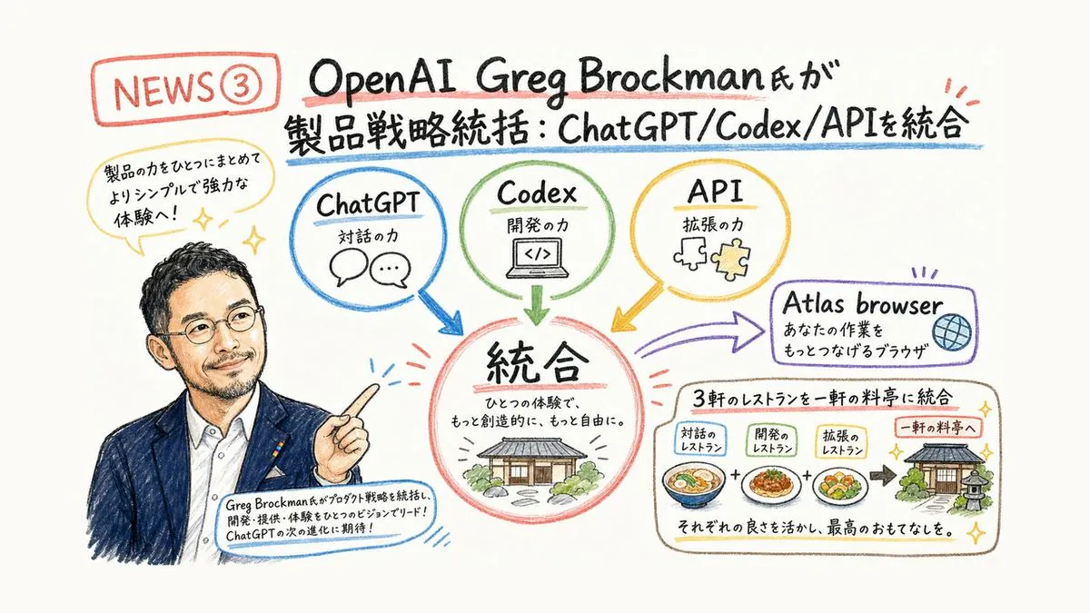 NEWS③ OpenAI Greg Brockman 製品戦略統括