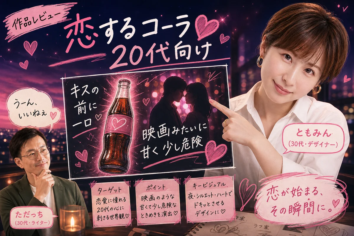 恋するコーラ20代向け 絵とキャッチコピーの融合