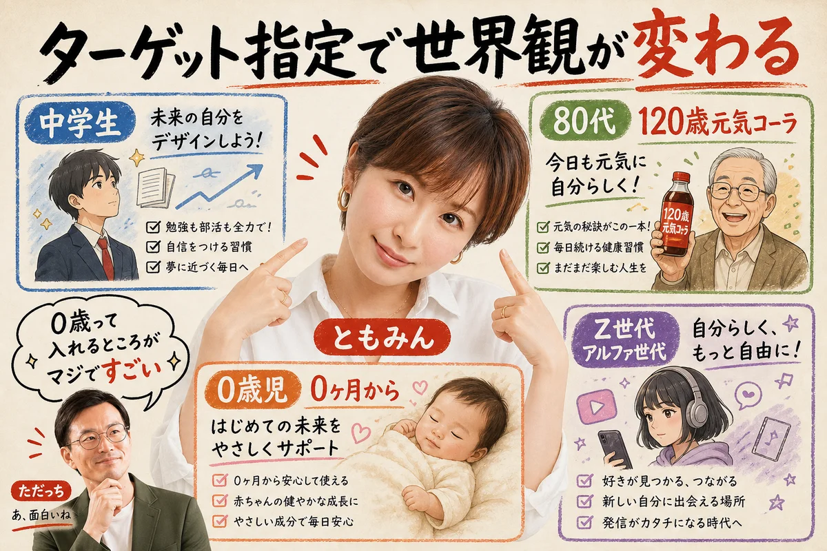 ターゲット指定で世界観が変わる 80代0歳児Z世代