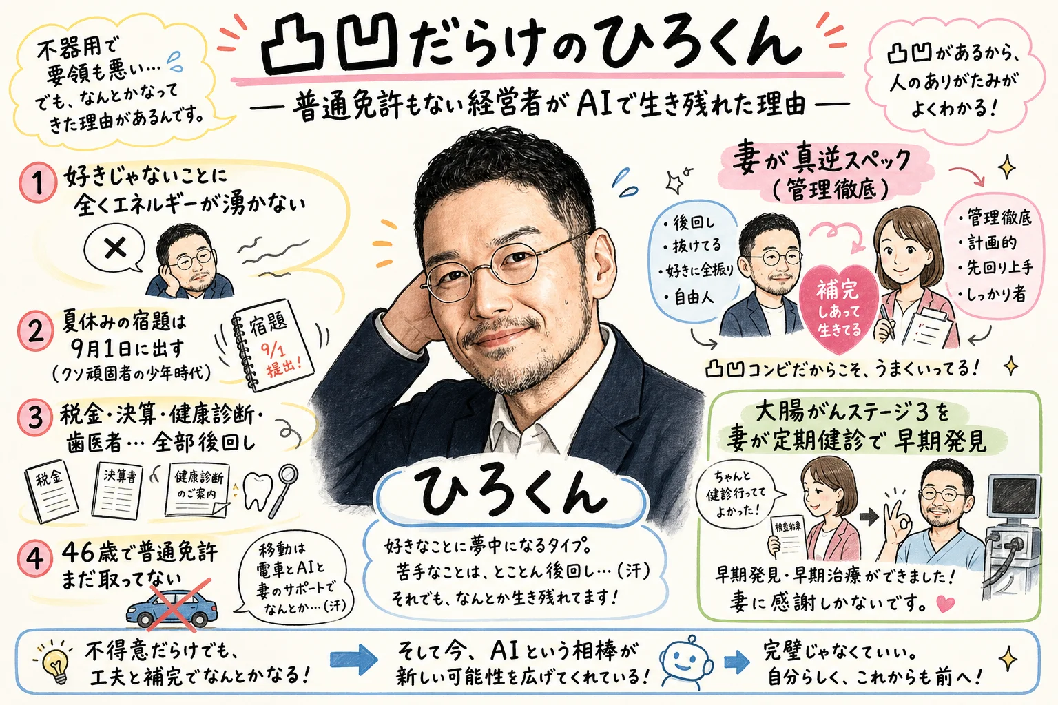 凸凹だらけのひろくん — できないことを正直にさらけ出す勇気