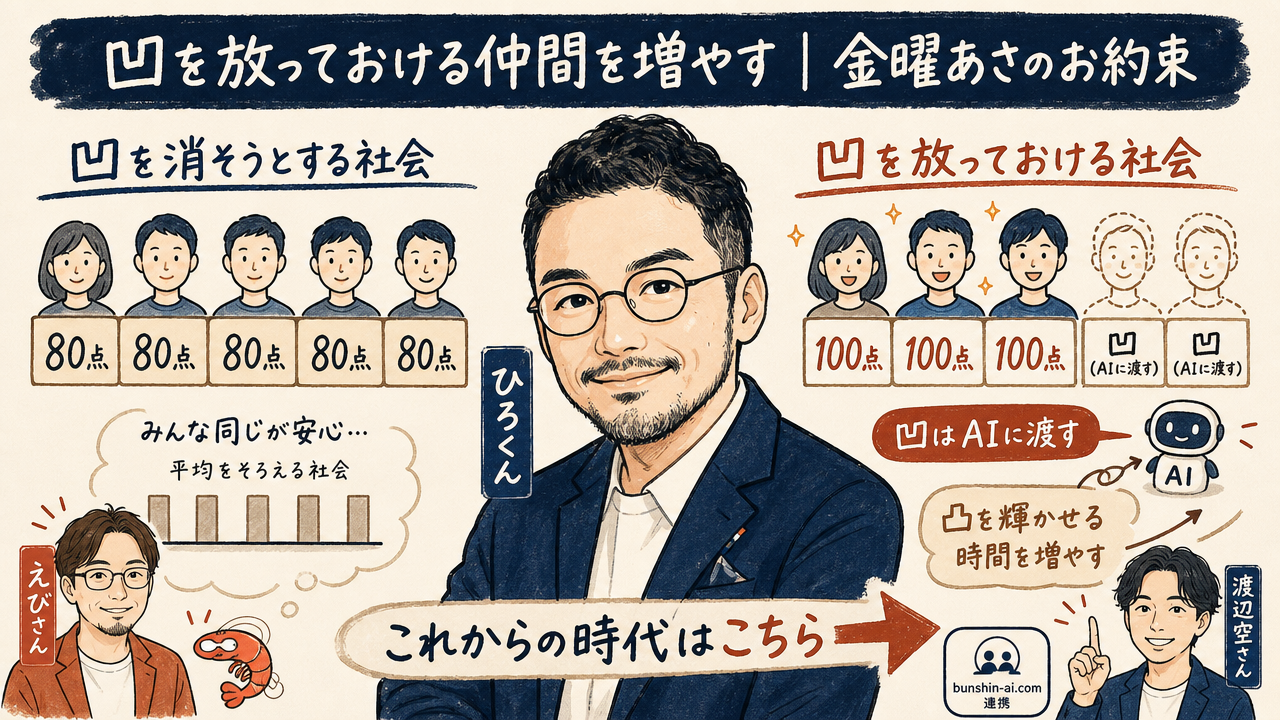 ひろくんコラム — 凹を消そうとする社会と、凹を放っておける社会