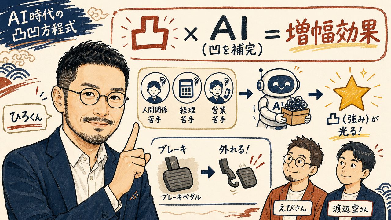 AI時代こそ凸凹が最強 — 凹をAIが埋めて、凸が輝く（ひろくんの凸凹起業論）